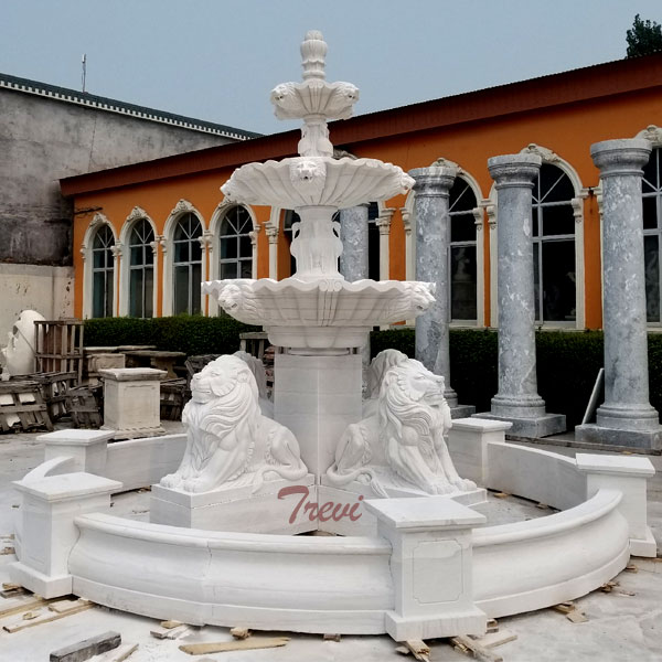 Exquisite Outdoor Marble Tiered Horse Fountain for Garden on Sale